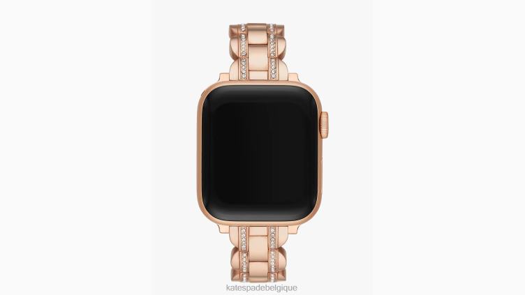 Bracelet à maillons festonnés pavés en or rose 38/40 mm pour Apple Watch Kate Spade femmes accessoires D82881151 or rose