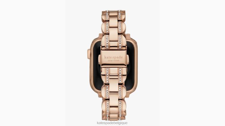 Bracelet à maillons festonnés pavés en or rose 38/40 mm pour Apple Watch Kate Spade femmes accessoires D82881151 or rose