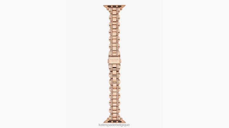 Bracelet à maillons festonnés pavés en or rose 38/40 mm pour Apple Watch Kate Spade femmes accessoires D82881151 or rose