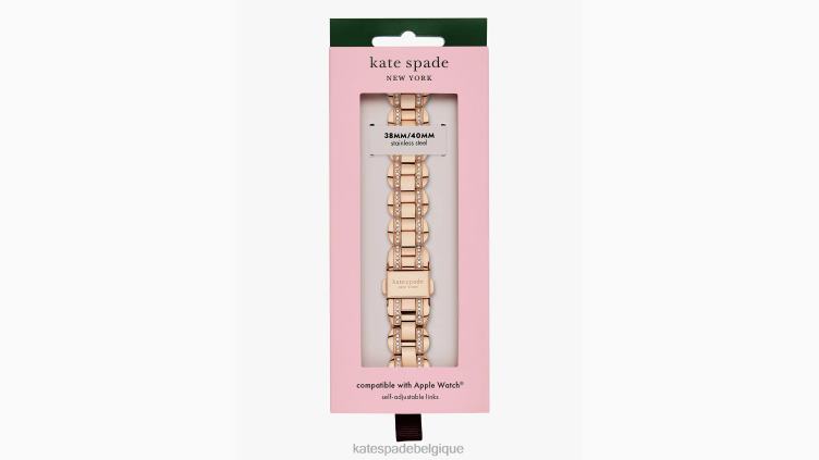 Bracelet à maillons festonnés pavés en or rose 38/40 mm pour Apple Watch Kate Spade femmes accessoires D82881151 or rose