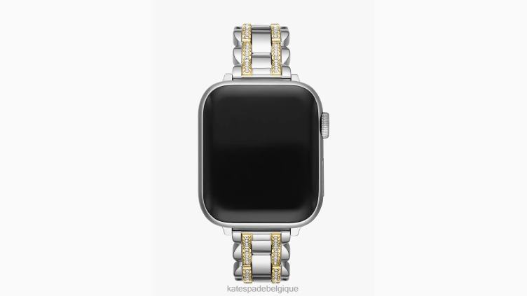 bracelet en acier inoxydable pavé 38/40 mm pour montre apple Kate Spade femmes accessoires D82881048 argent Or