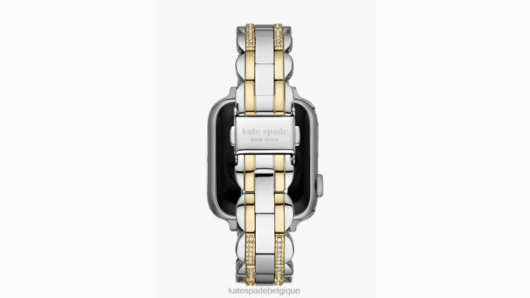 bracelet en acier inoxydable pavé 38/40 mm pour montre apple Kate Spade femmes accessoires D82881048 argent Or
