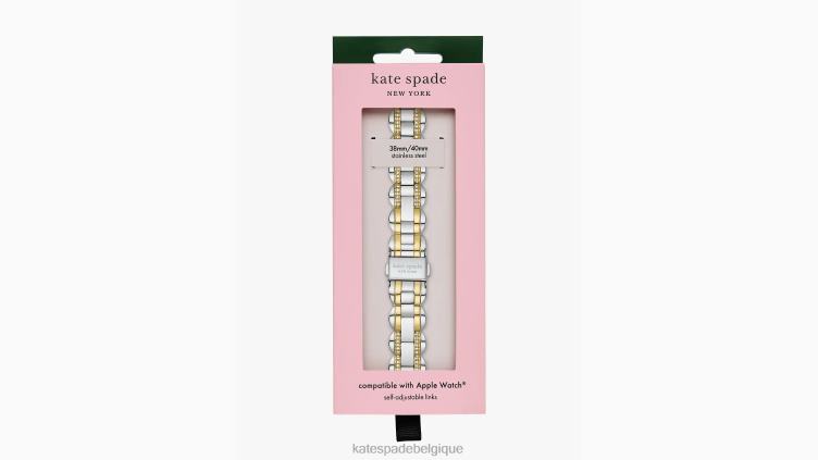 bracelet en acier inoxydable pavé 38/40 mm pour montre apple Kate Spade femmes accessoires D82881048 argent Or