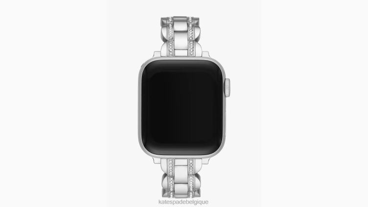 bracelet en acier inoxydable pavé 38/40 mm pour montre apple Kate Spade femmes accessoires D82881049 argent
