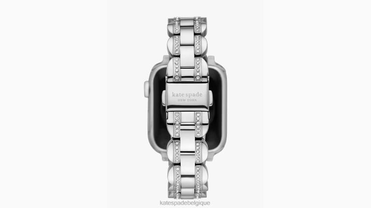 bracelet en acier inoxydable pavé 38/40 mm pour montre apple Kate Spade femmes accessoires D82881049 argent