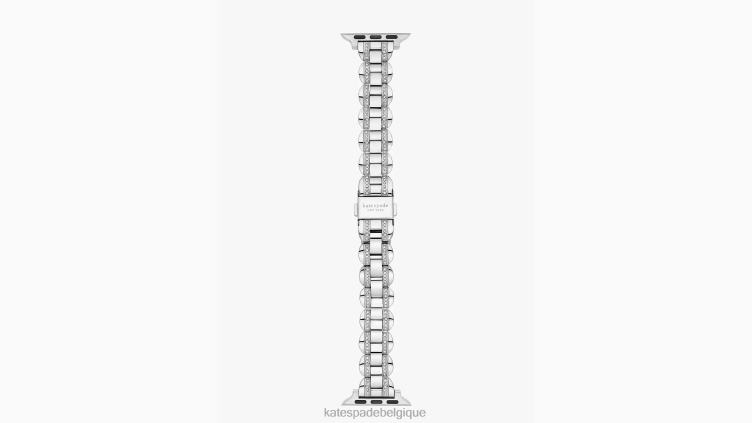 bracelet en acier inoxydable pavé 38/40 mm pour montre apple Kate Spade femmes accessoires D82881049 argent