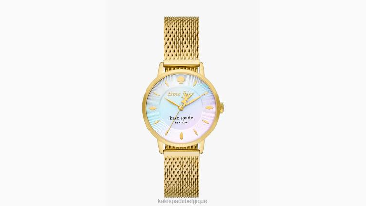 montre à mailles en acier inoxydable doré Metro Kate Spade femmes accessoires D82881198 or