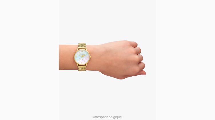 montre à mailles en acier inoxydable doré Metro Kate Spade femmes accessoires D82881198 or