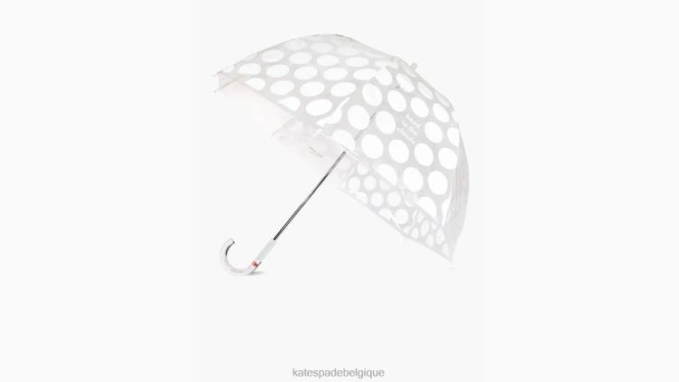 Parapluie transparent à pois géants tête dans les nuages Kate Spade femmes accessoires D82881367 blanc clair