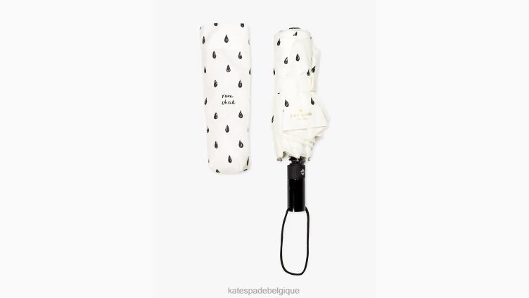 parapluie de voyage goutte de pluie Kate Spade femmes accessoires D82881354 noir/crème