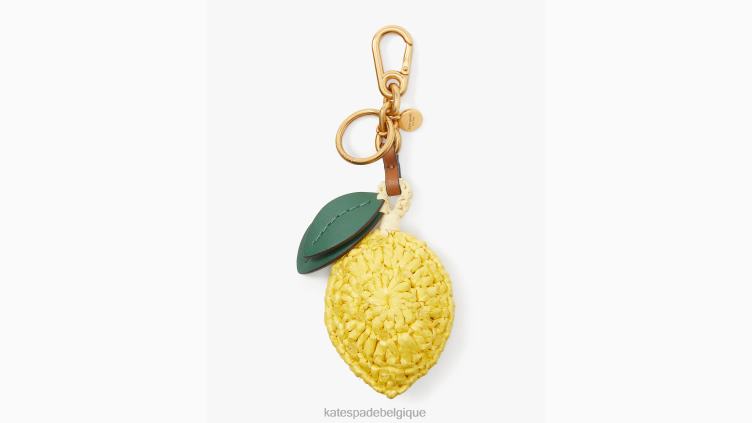 porte-clés au crochet perlé goutte de citron Kate Spade femmes accessoires D82881302 pissenlit jaune multi