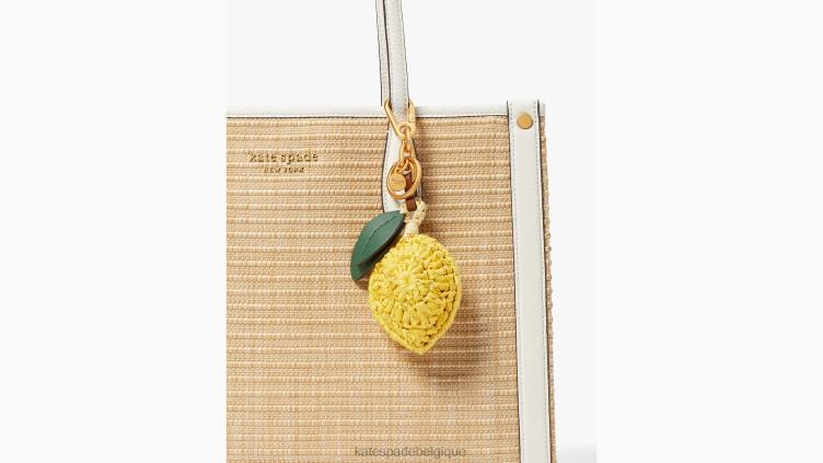 porte-clés au crochet perlé goutte de citron Kate Spade femmes accessoires D82881302 pissenlit jaune multi