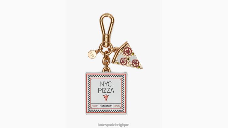 porte-clés de boîte à pizza en tranches Kate Spade femmes accessoires D82881284 vrai blanc