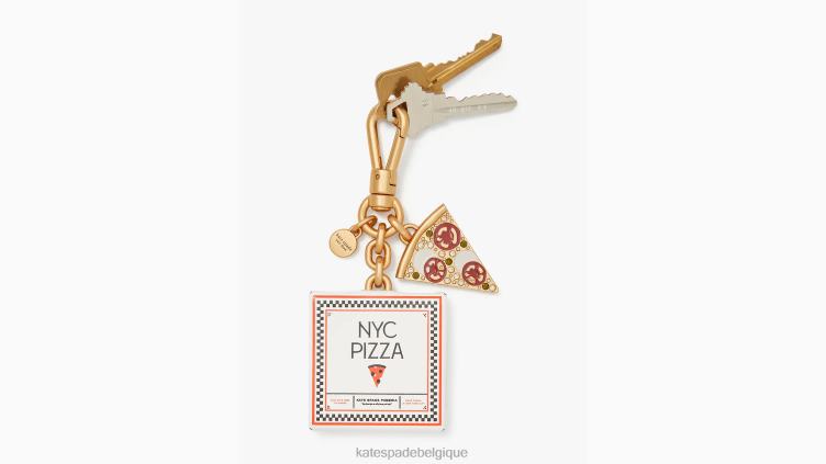porte-clés de boîte à pizza en tranches Kate Spade femmes accessoires D82881284 vrai blanc