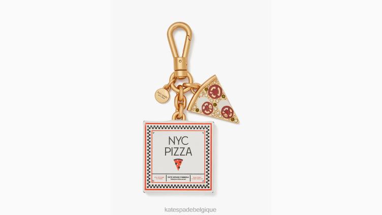 porte-clés de boîte à pizza en tranches Kate Spade femmes accessoires D82881284 vrai blanc