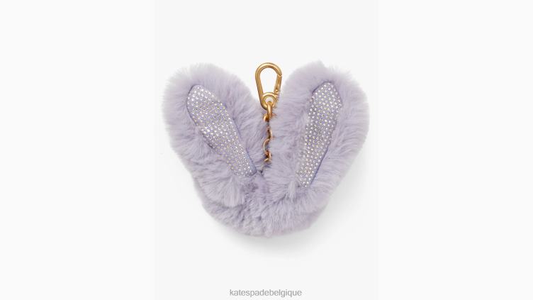 porte-clés en fausse fourrure du nouvel an lunaire Kate Spade femmes accessoires D82881428 crème de lavande