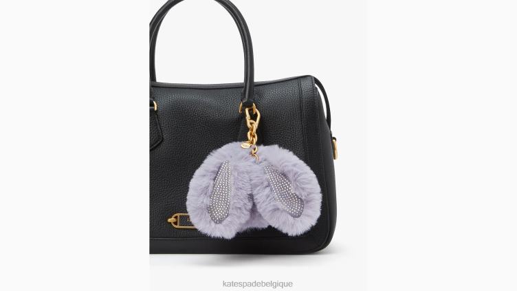 porte-clés en fausse fourrure du nouvel an lunaire Kate Spade femmes accessoires D82881428 crème de lavande