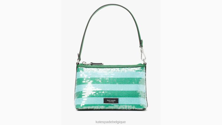 pochette east west à sequins et rayures en bord de mer lulu Kate Spade femmes accessoires D828819 légumes verts frais multi