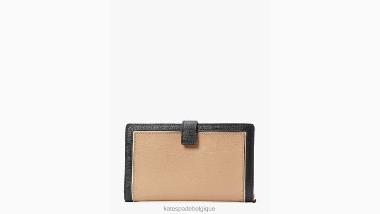 portefeuille de téléphone Morgan à couleurs contrastées Kate Spade femmes accessoires D8288347 café moka multi