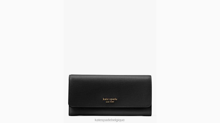 portefeuille continental à rabat morgan Kate Spade femmes accessoires D8288438 noir