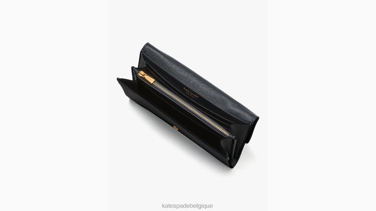portefeuille continental à rabat morgan Kate Spade femmes accessoires D8288438 noir