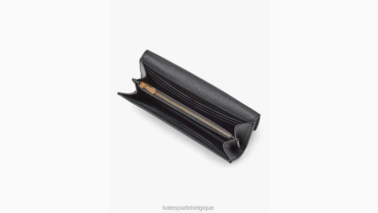 portefeuille continental à rabat orné d'un nœud morgan Kate Spade femmes accessoires D8288389 noir