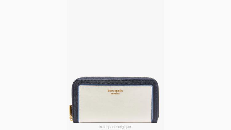portefeuille continental zippé à couleurs contrastées morgan Kate Spade femmes accessoires D8288400 crème multi