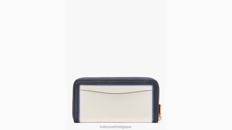 portefeuille continental zippé à couleurs contrastées morgan Kate Spade femmes accessoires D8288400 crème multi