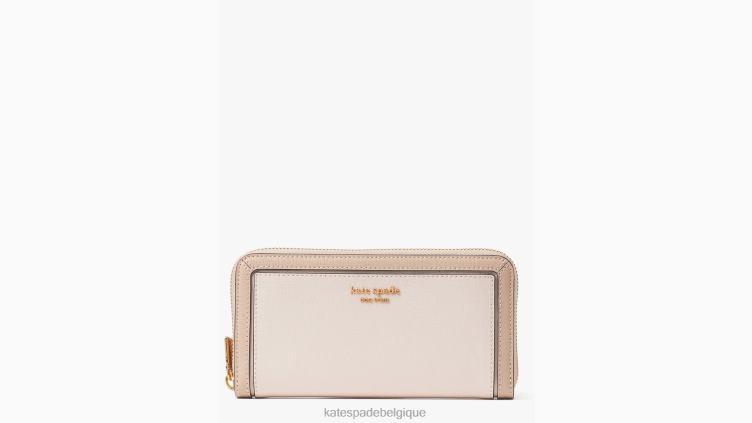 portefeuille continental zippé à couleurs contrastées morgan Kate Spade femmes accessoires D8288401 cornouiller pâle multi