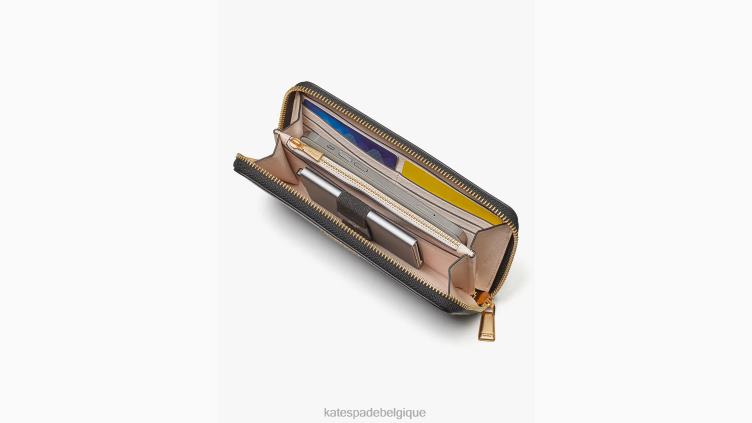 portefeuille continental zippé à couleurs contrastées morgan Kate Spade femmes accessoires D8288401 cornouiller pâle multi