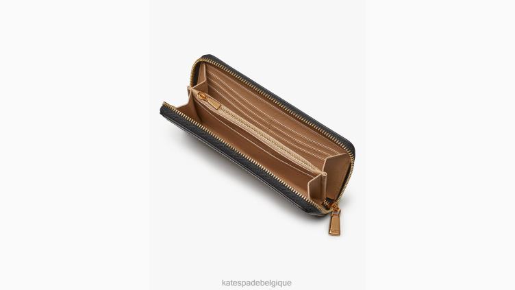 portefeuille continental zippé à couleurs contrastées morgan Kate Spade femmes accessoires D8288402 café moka multi