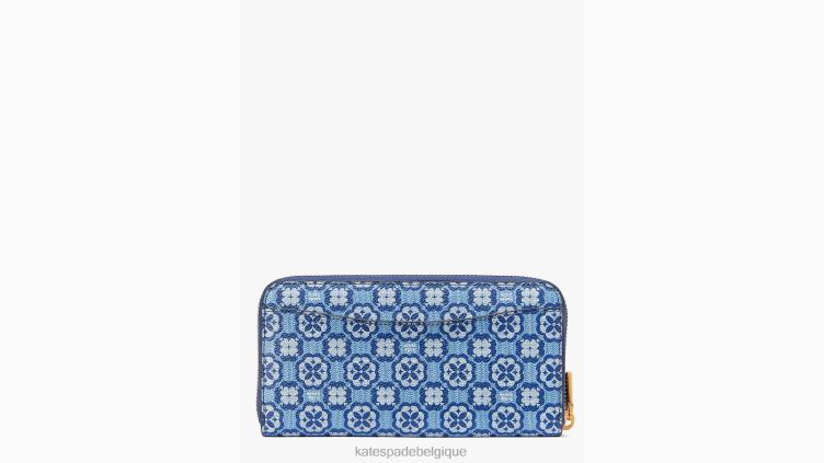 portefeuille continental zippé en toile enduite à monogramme fleuri Kate Spade femmes accessoires D8288428 espace multi