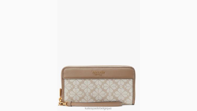 portefeuille continental zippé à fleurs Kate Spade femmes accessoires D8288417 naturel multi
