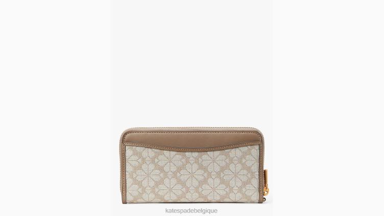 portefeuille continental zippé à fleurs Kate Spade femmes accessoires D8288417 naturel multi