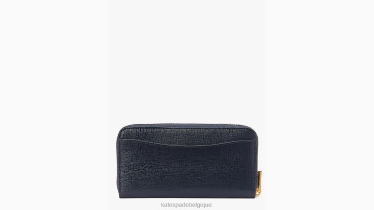 portefeuille continental zippé gaufré à poils longs Kate Spade femmes accessoires D8288465 blazer bleu multicolore