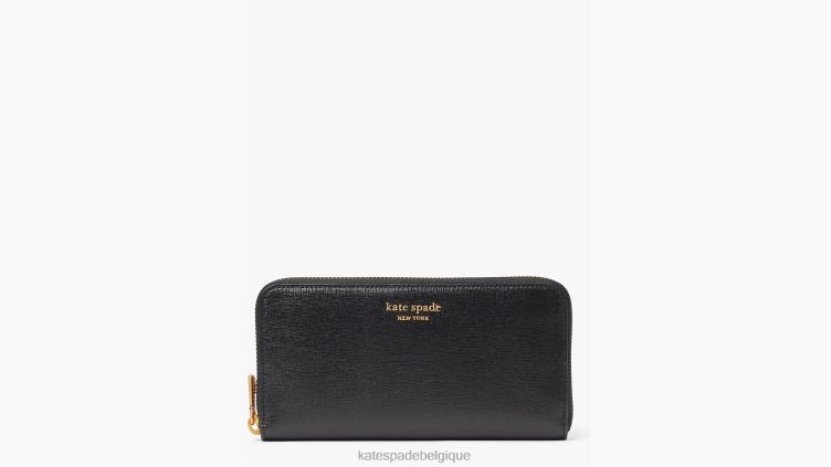 portefeuille continental zippé morgan Kate Spade femmes accessoires D8288383 noir