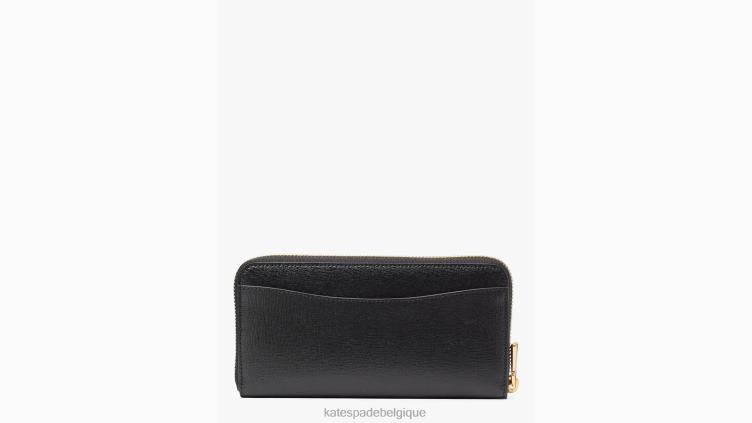 portefeuille continental zippé morgan Kate Spade femmes accessoires D8288383 noir