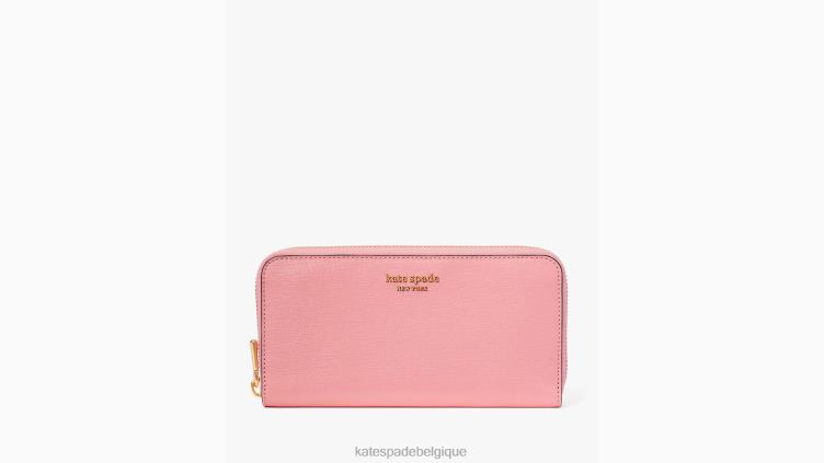 portefeuille continental zippé morgan Kate Spade femmes accessoires D8288384 rose saumon