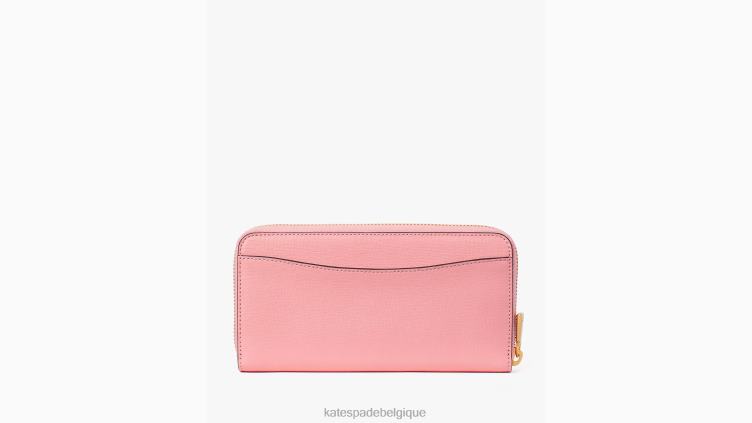 portefeuille continental zippé morgan Kate Spade femmes accessoires D8288384 rose saumon