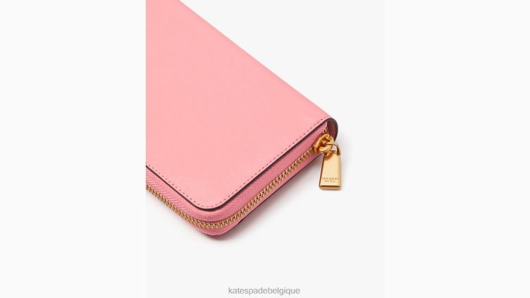 portefeuille continental zippé morgan Kate Spade femmes accessoires D8288384 rose saumon