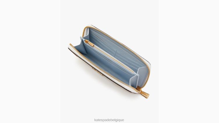 portefeuille continental zippé à motif tulipe Morgan Kate Spade femmes accessoires D8288410 crème multi