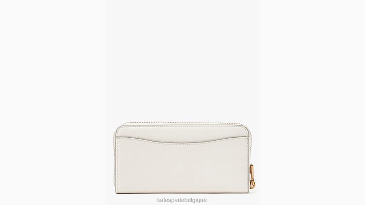 portefeuille continental zippé orné d'un nœud morgan Kate Spade femmes accessoires D8288444 parchemin