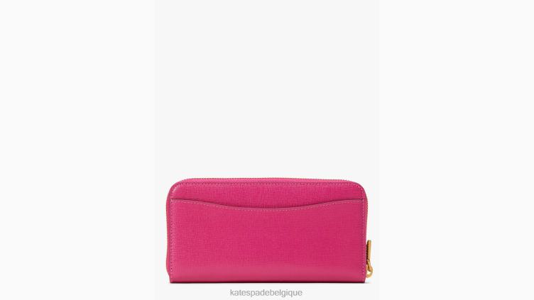 portefeuille continental zippé orné d'un nœud morgan Kate Spade femmes accessoires D8288445 prune rose