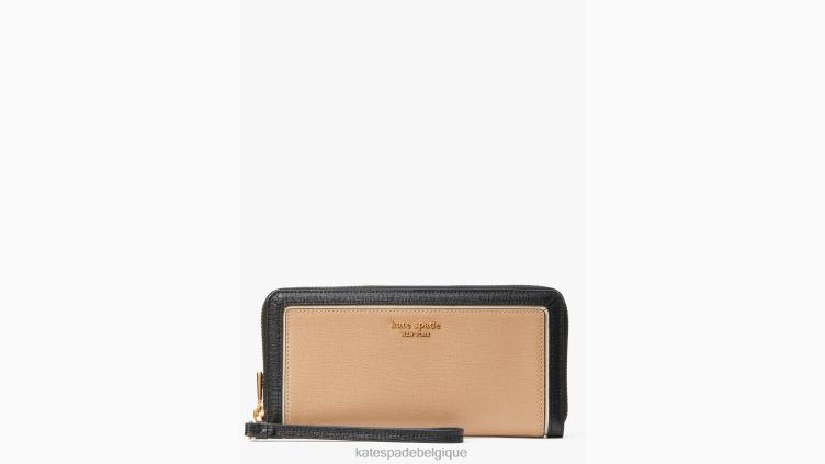 portefeuille de voyage morgan color block Kate Spade femmes accessoires D8288460 café moka multi
