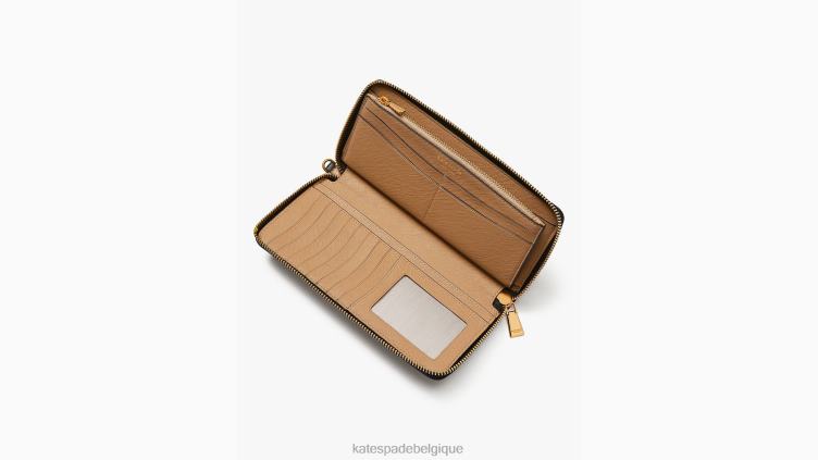 portefeuille de voyage morgan color block Kate Spade femmes accessoires D8288460 café moka multi