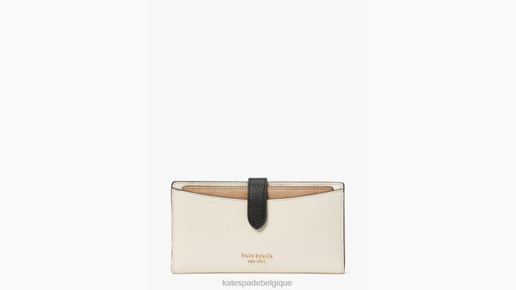 portefeuille à deux volets Hudson aux couleurs contrastées Kate Spade femmes accessoires D8288397 parchemin multi