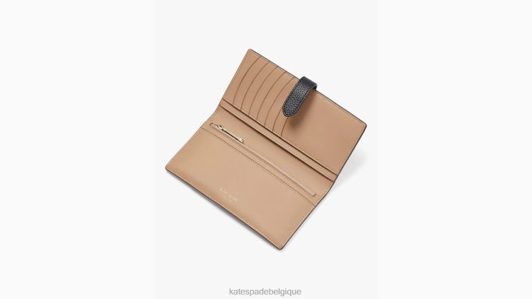portefeuille à deux volets Hudson aux couleurs contrastées Kate Spade femmes accessoires D8288397 parchemin multi