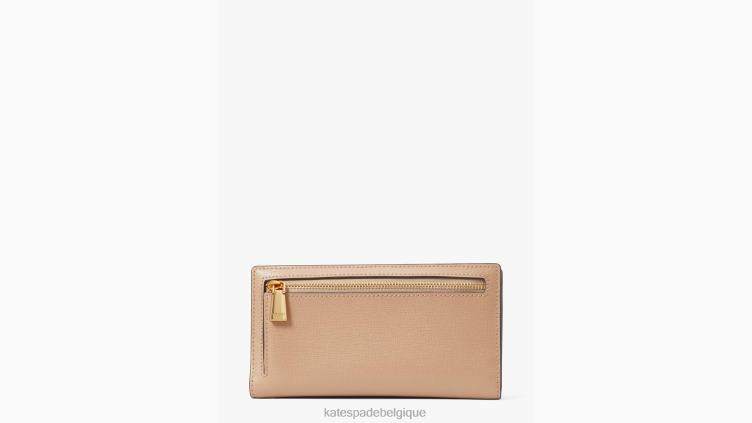 portefeuille à deux volets fin aux couleurs contrastées morgan Kate Spade femmes accessoires D8288392 café moka multi