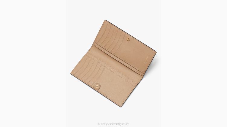 portefeuille à deux volets fin aux couleurs contrastées morgan Kate Spade femmes accessoires D8288392 café moka multi