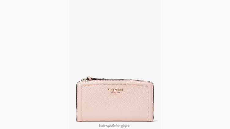 portefeuille fin à fermeture éclair Kate Spade femmes accessoires D8288386 mochi rose